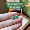 131.99 Khuyên Tai Phỉ Thuý Jadeite A - Nếp Băng -Băng - Lục Táo - VT14K - Mois Tấm ~5x5,5mm