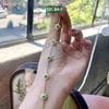 131.94 Lắc Tay Ngọc Phỉ Thuý Jadeite A - Băng -   Dương Lục - VV14K - Mois Tấm ~3,6-5mm