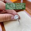 131.90 Nhẫn Ngọc Phỉ Thuý Jadeite A -Cao Băng - Lão - Trắng Phớt Lục - VT14K- Mois Tấm ~6,5x6,8mm