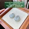 10.344 Khấu Bình An Phỉ Thuý Jadeite A - Băng - Trắng Phớt Lam - VT14K - Mois Tấm ~19,5x5,6mm
