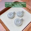 10.351 Khấu Bình An Phỉ Thuý Jadeite A - Băng - Trắng - Bạc S925 ~17,6x5mm