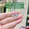 132.43 Khuyên Tai Phỉ Thuý Jadeite A - Băng - Thanh Thuỷ Lục -  VT14K - Mois Tấm ~ 6,3x6,3mm