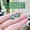 132.44 Khuyên Khấu Phỉ Thuý Jadeite A - Băng - Hoa Bay Lục Đậm - VT14K - Mois Tấm ~ 12,3x4,3mm
