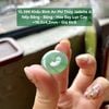 10.399 Khấu Bình An Phỉ Thuý Jadeite A - Nếp Băng - Băng - Hoa Bay Lục Cay ~ 18,5x4,2mm