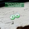 10.370 Cặp Khấu Donut Phỉ Thuý Jadeite A - Thuỷ Tinh - Hoa Bay Lục Cay ~ 15,2x4,2mm
