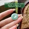 10.395 Khấu Bình An Phỉ Thuý Jadeite A - Nếp Hoá - Hoa Bay Lục Cay ~ 20,8x4,5mm