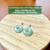 10.374 Cặp Khấu Donut Phỉ Thuý Jadeite A - Băng - Hoa Bay Lục Táo ~ 15,2x3,4mm