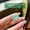 10.394 Khấu Bình An Phỉ Thuý Jadeite A - Nếp Hoá-  Hoa Bay Lục Cay ~ 19,5x3,5mm