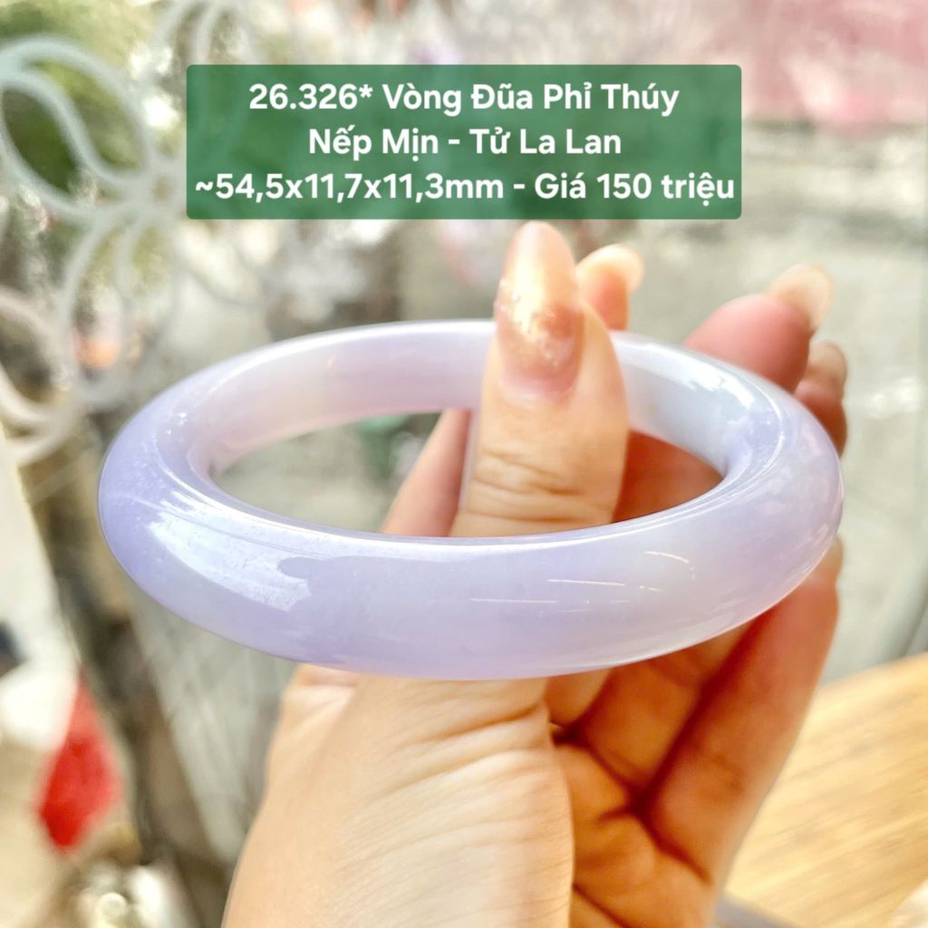 Vòng Đũa Phỉ Thuý Nếp Mịn - Tử La Lan ~ 54,5x11,7x11,3mm 26.326*