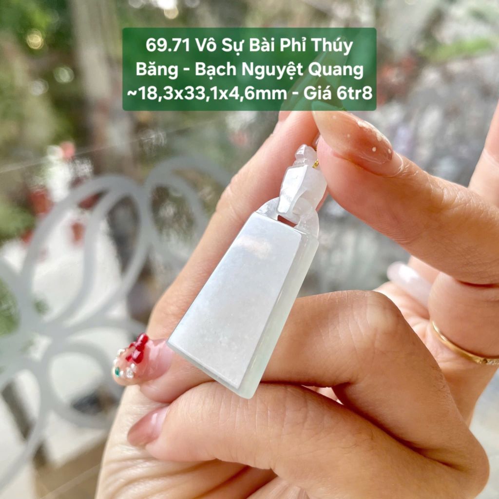 Vô Sự Bài Phỉ Thuý Băng - Bạch Nguyệt Quang ~ 18,3x33,1x4,6mm 69.71