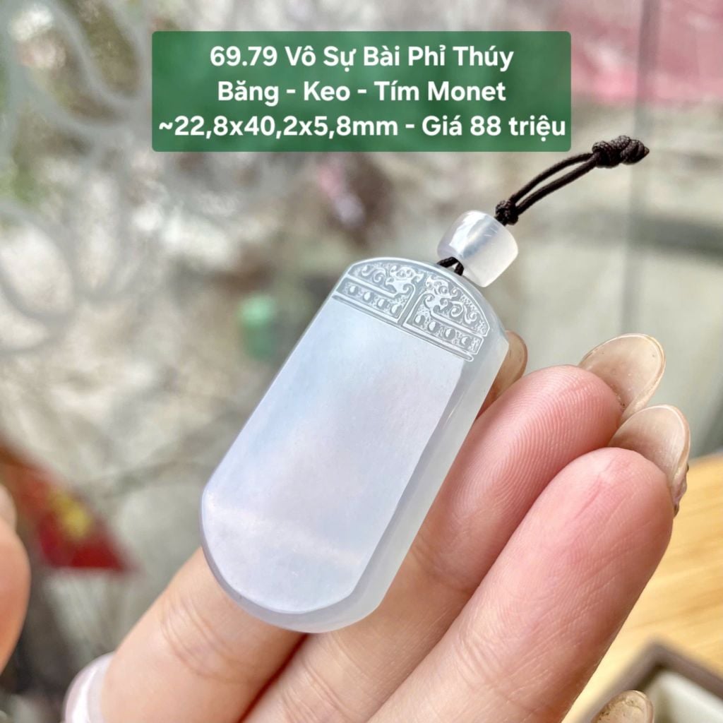 Vô Sự Bài Phỉ Thuý Băng - Keo - Tím Monet ~22,8x40x5,8mm 69.79
