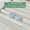 Khấu Donut Phỉ Thuý Nếp Băng - Hoa Bay Tím Lam Monet ~16,2x5,8 - 18,5x6mm 10.226