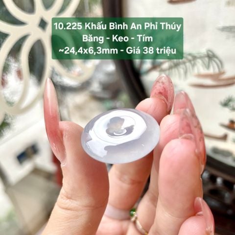 Khấu Bình An Phỉ Thuý Băng - Keo - Tím ~24,4x6,3mm 10.225
