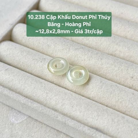 Cặp Khấu Donut Phỉ Thuý Băng - Hoàng Phỉ ~12,8x2,8mm 10.238