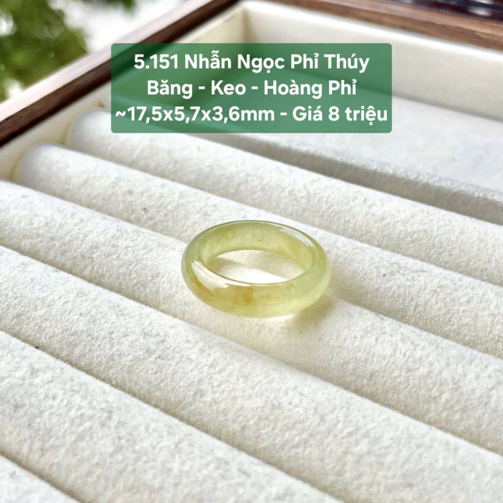 Nhẫn Ngọc Phỉ Thuý Băng - Keo - Hoàng Phỉ ~17,5x5,7x3,6mm 5.151