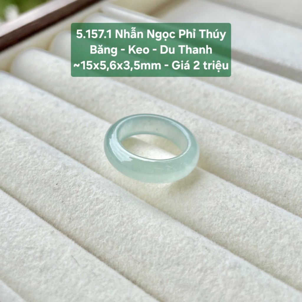 Nhẫn Ngọc Phỉ Thuý  Băng - Keo - Du Thanh ~15x5,6x3,5mm 5.157.1