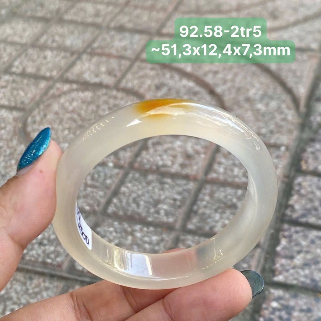 Vòng Ngọc Tuỷ Chalcedony Hoàng Kim ~51,3x12,4x7,3mm 92.58