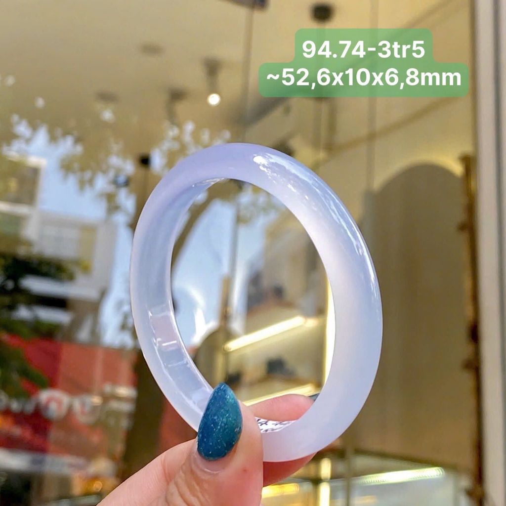 Vòng Hẹ Ngọc Tuỷ Chalcedony Tử La Lan ~ 52,6x10x6,6mm 94.74