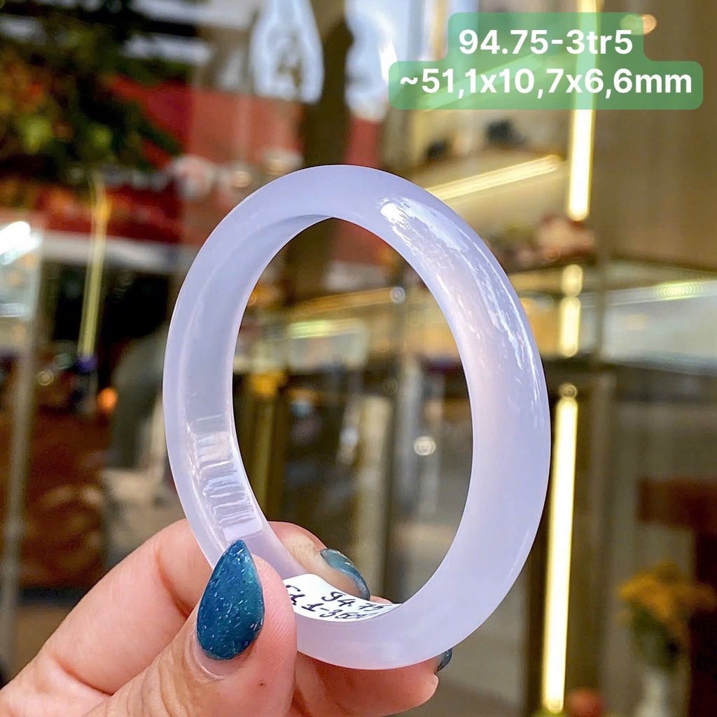 Vòng Hẹ Ngọc Tuỷ Chalcedony Tử La Lan ~ 51,1x10,7x6,6mm 94.75