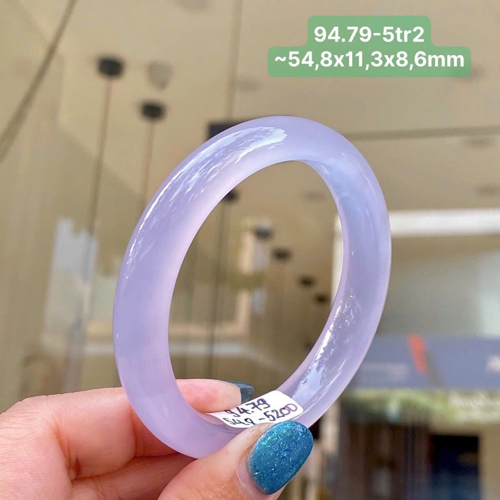 Vòng Hẹ Ngọc Tuỷ Chalcedony Tử La Lan ~ 54,8x11,3x8,6mm 94.79