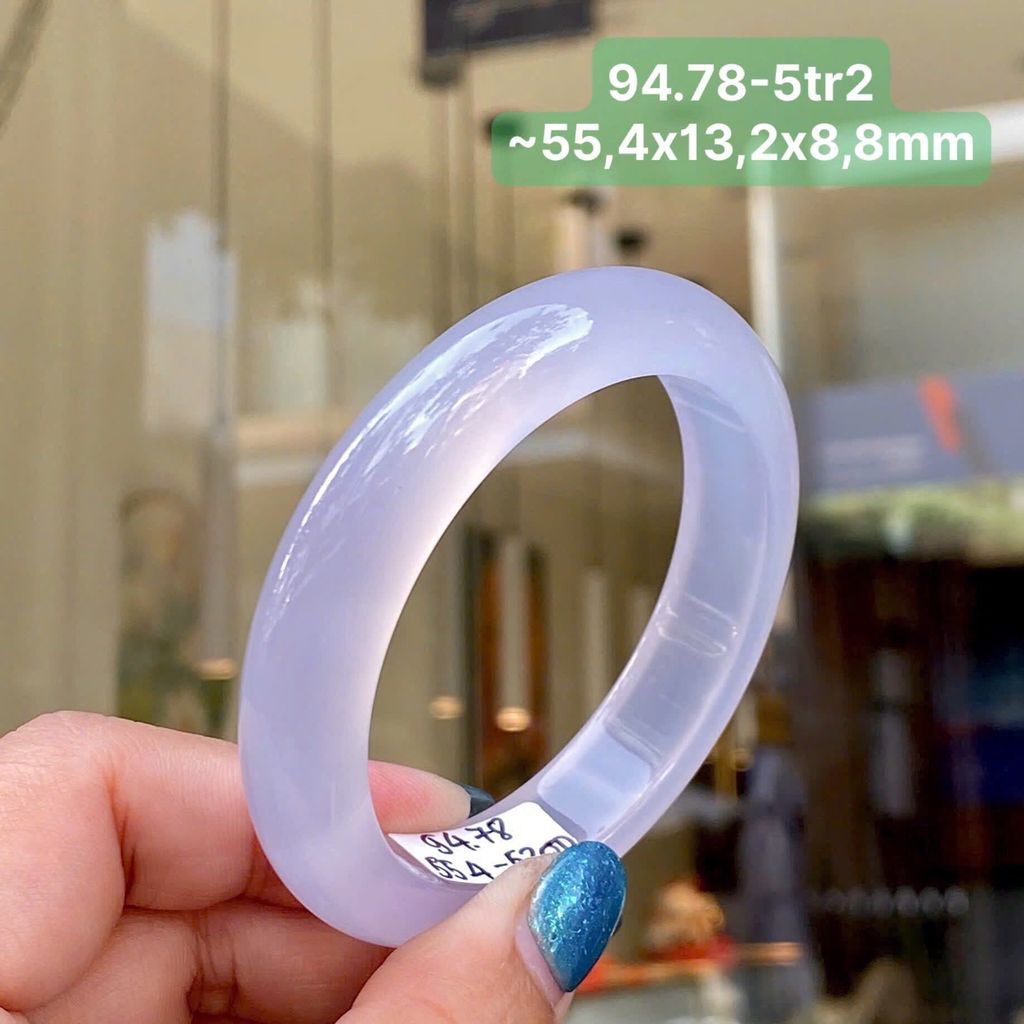 Vòng Hẹ Ngọc Tuỷ Chalcedony Tử La Lan ~ 55,4x13,2x8,8mm 94.78