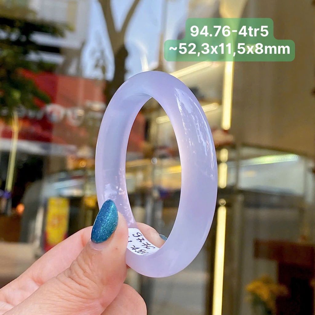 Vòng Hẹ Ngọc Tuỷ Chalcedony Tử La Lan ~52,3x11,5x8mm 94.76