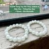 14.948 Vòng Tay Phỉ Thuý Jadeite A - Nếp Hoá - Trắng - Hoa Bay ~ 12mm
