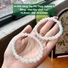 14.958 Vòng Tay Phỉ Thuý Jadeite A -Băng - Hoa Bay Phớt Lục ~ 6,8mm