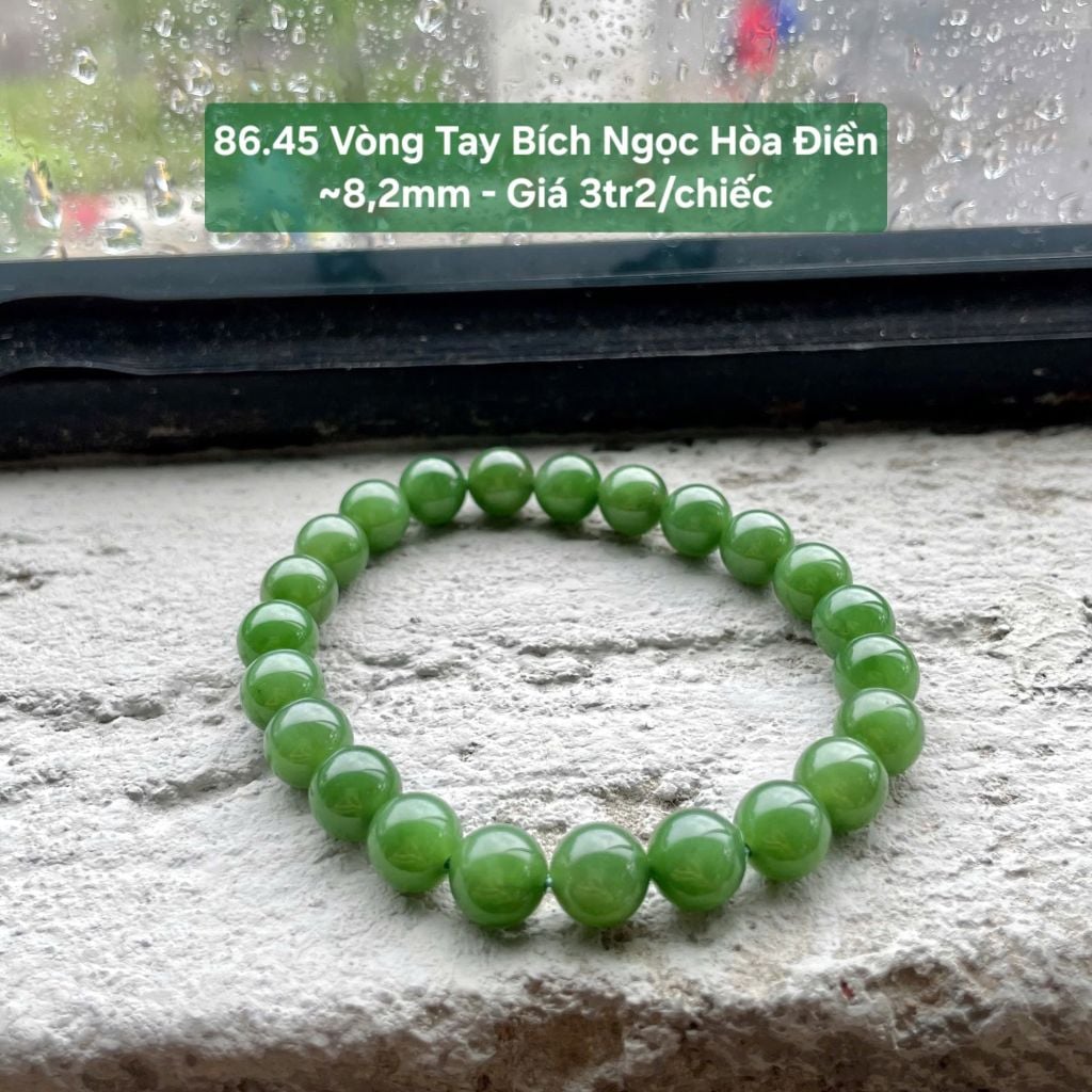 86.45 Vòng Tay Bích Ngọc Hoà Điền ~8,2mm