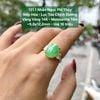 Nhẫn Ngọc Phỉ Thuý Nếp Hoá - Lục Táo Chính Dương VV14K - Mois tấm ~9,8x12,2mm 131.1