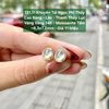 Khuyên tai Ngọc Phỉ Thuý Cao Băng - Lão - Thanh Thuỷ Lục VV14K - Mois tấm ~ 6,3x7,2mm 131.11