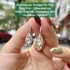 Khuyên tai Ngọc Phỉ Thuý Thuỷ Tinh - Trắng Phớt Lục VT14K - Mois tấm ~5,4x6mm 131.6