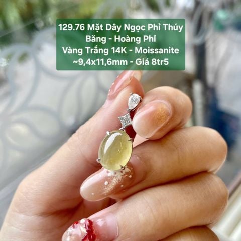 Mặt Dây Ngọc Phỉ Thuý Băng - Hoàng Phỉ VT14K - Moissanite ~ 9,4x11,6mm 129.76