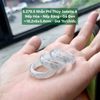 5.279.5 Nhẫn Ngọc Phỉ Thuý  Jadeite A - Nếp Hoá - Nếp Băng - Gà Đen ~ 18,2x6x3,4mm
