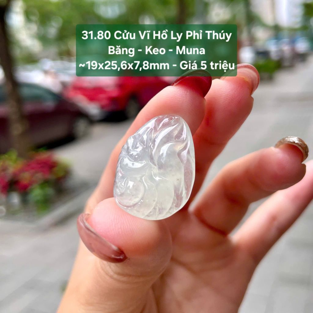 Cửu Vĩ Hồ Ly Phỉ Thuý Băng - Keo - Muna ~19x25,6x7,8mm 31.80