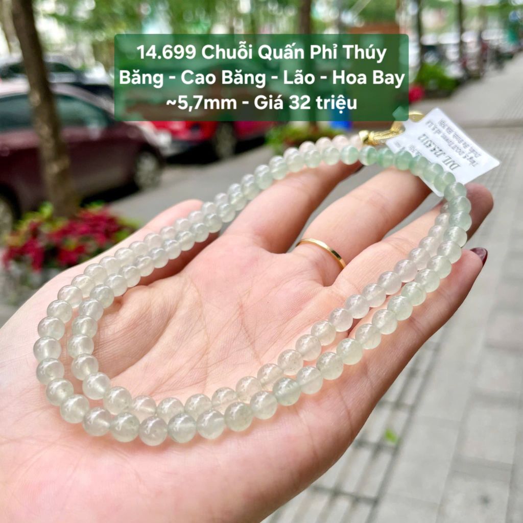 Chuỗi quấn Phỉ Thuý Băng - Cao Băng - Lão - Hoa Bay ~ 5,7mm 14.699