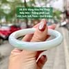 Vòng Đũa Phỉ Thuý Nếp Mịn - Trắng Phớt Lục ~52,5x9,1x8,7mm 26.515
