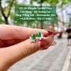 Khuyên Tai Phỉ Thuý Băng - Cao Băng - Đế Vương Lục VT14K - Mois Tấm ~4,6x6,4mm 131.39