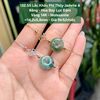 132.55 Lắc Tay Phỉ Thuý Jadeite A - Băng - Hoa Bay Lục Đậm ~ V14K - Mois ~ 14,2x5,8mm