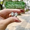 131.62 Khuyên Tai Phỉ Thúy Băng - Lão - Trắng phớt Lục- VT 14K - Moissanite Tấm ~6,7x7,7mm