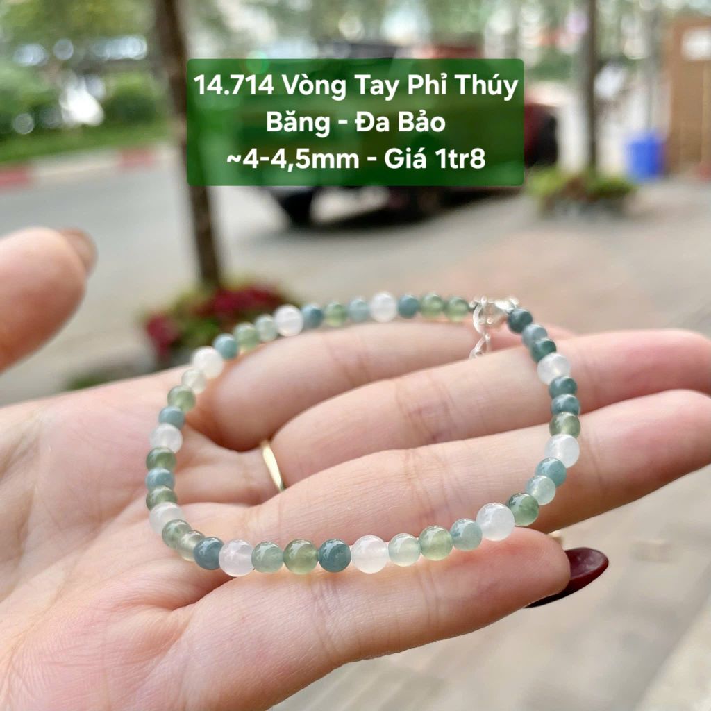 14.714 Vòng Tay Phỉ Thúy Băng - Đa Bảo ~4-4,5mm