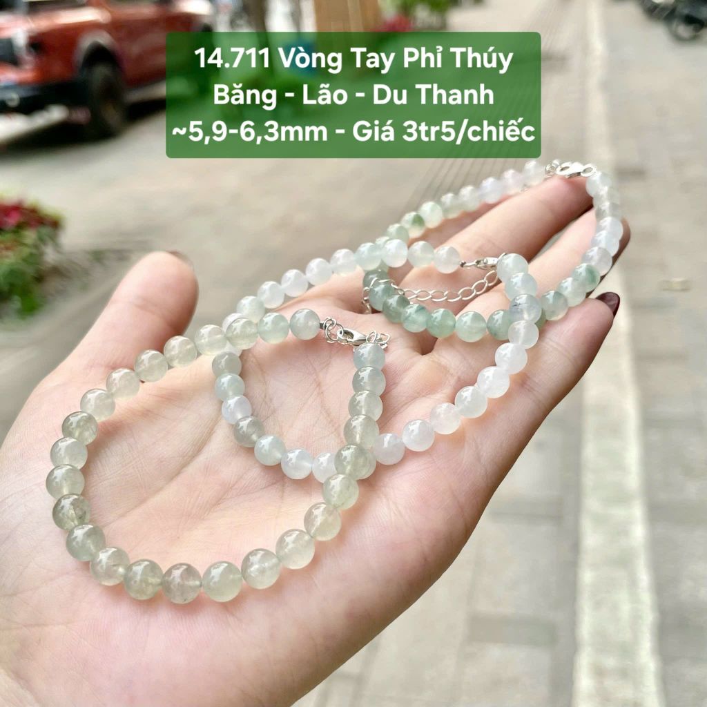 14.711 Vòng Tay Phỉ Thúy Băng - Lão - Du Thanh ~5,9-6,3mm