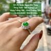 131.70 Nhẫn Ngọc Phỉ Thúy  Thủy Tinh - Đế Vương Lục  Vàng Trắng 18K - Kim Cương Tấm  ~6,4x6,9mm