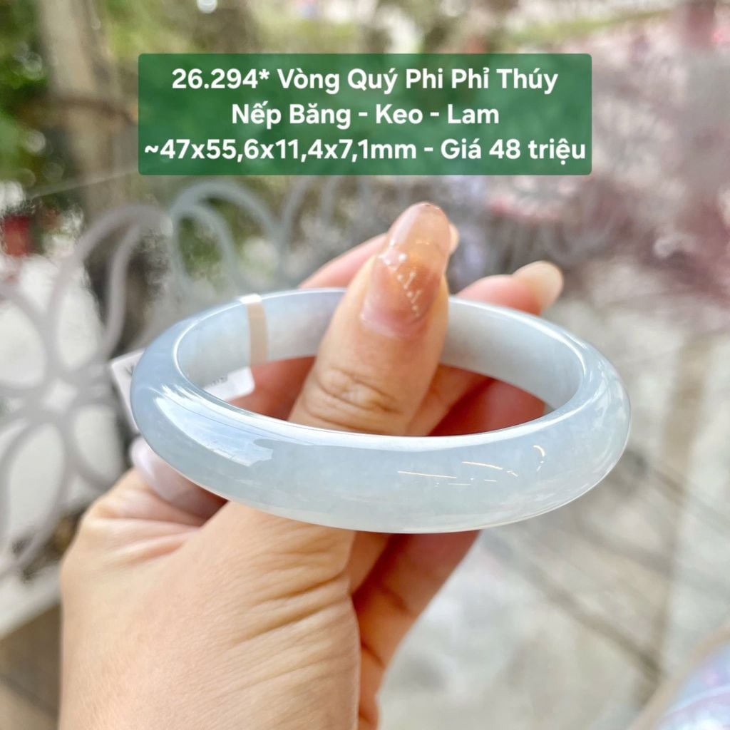 Vòng Quý Phi Phỉ Thúy Nếp Băng - Keo - Lam ~47x55,6x11,4x7,1mm 26.294*