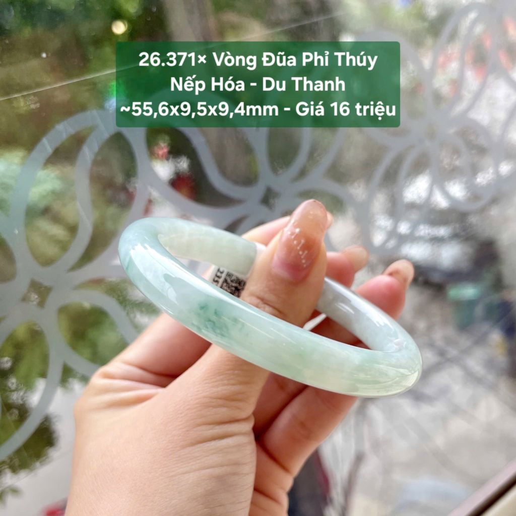 Vòng Đũa Phí Thúy Nếp Hóa - Du Thanh ~55,6x9,5x9,4mm 26.371x