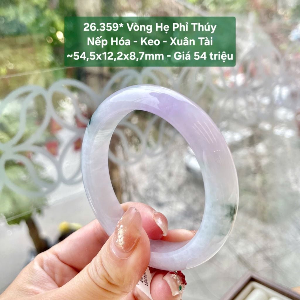 Vòng Hẹ Phỉ Thúy Nếp Hóa - Keo - Xuân Tài ~54,5x12,2x8,7mm 26.359*