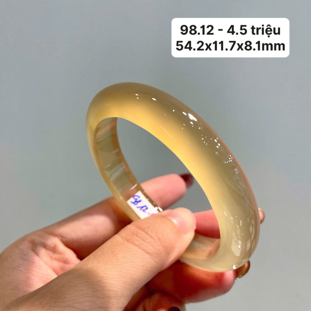 98.12 Vòng Ngọc Tuỷ Chalcedony Vàng Hoàng Kim 54,2x11,7x8,1mm