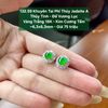 132.59 Khuyên Tai Phỉ Thuý Jadeite A - Thuỷ Tinh - Đế Vương Lục  ~ VT18K - KC Tấm ~ 6,3x6,3mm