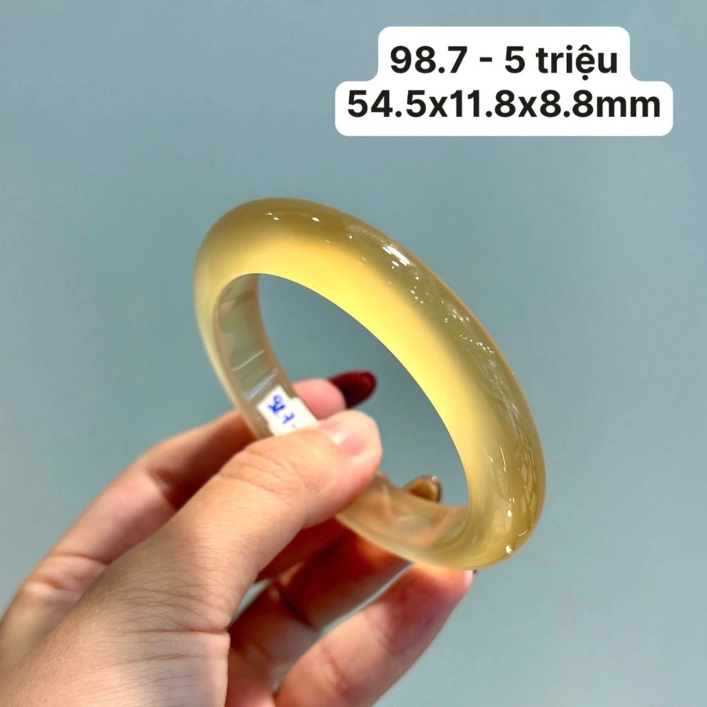 98.7 Vòng Ngọc Tuỷ Chalcedony Màu Vàng Hoàng Kim 54,5x11,8x8,8mm