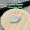 Quạt Phỉ Thúy Jadeite A Nếp Hóa - Mịn - Hoa Bay Lục ~30x37,8x3,6mm 37.107